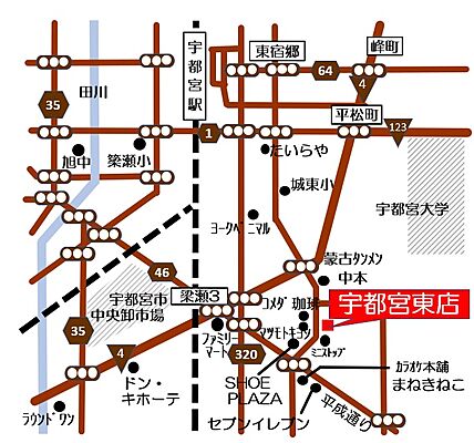 ビューハウス株式会社　宇都宮東店の周辺地図