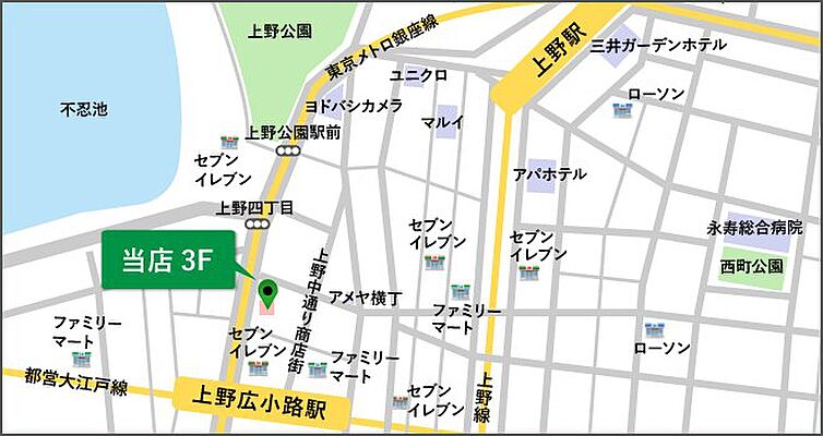 株式会社タウンハウジング東京 タウンハウジング 上野店の周辺地図