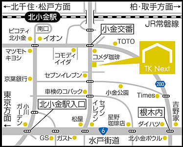 株式会社TKネクスト 松戸支店の周辺地図