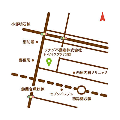 ツナグ不動産株式会社の周辺地図