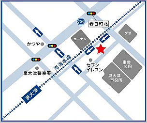 ハウスドゥ 泉大津市役所前 株式会社大萬 東雲営業所の周辺地図