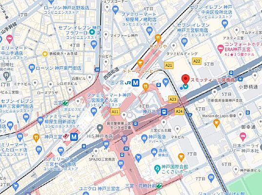 株式会社abir スモッティー三宮南店の周辺地図