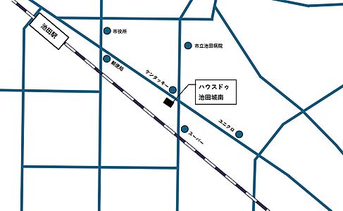 ハウスドゥ 池田城南 株式会社はなさく住まいるの周辺地図
