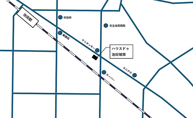 ハウスドゥ 池田城南 株式会社はなさく住まいるの周辺地図
