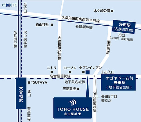 株式会社東宝ハウス名古屋城東の周辺地図
