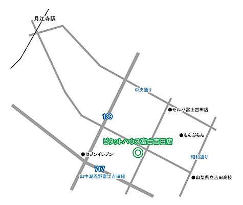 フジプラット株式会社 ピタットハウス富士吉田店の周辺地図