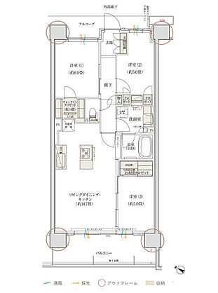 デュオヒルズ蘇我ザ・スカイ 間取り 【第3期6次以降】C7（f）