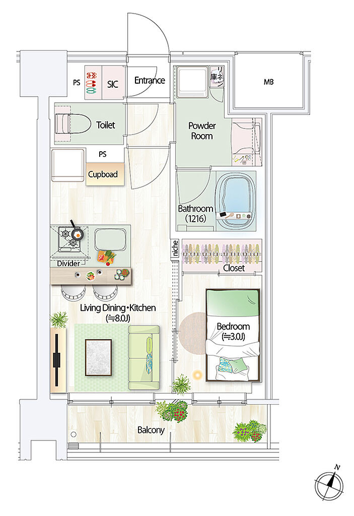 デュオヒルズ仙台一番町一丁目 間取り 【先着順】C