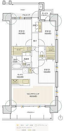 デュオヒルズ刈谷 間取り 【第2期2次以降】 H