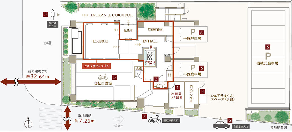デュオヒルズ御器所 敷地配置図