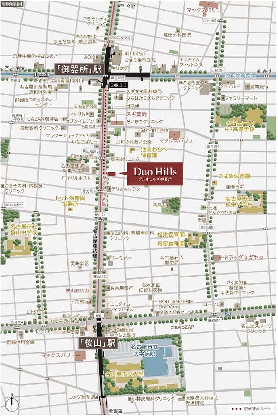 デュオヒルズ御器所：案内図