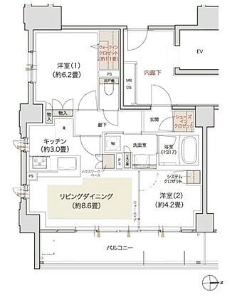 デュオヒルズ御器所 間取り 【第3期1次以降】 C