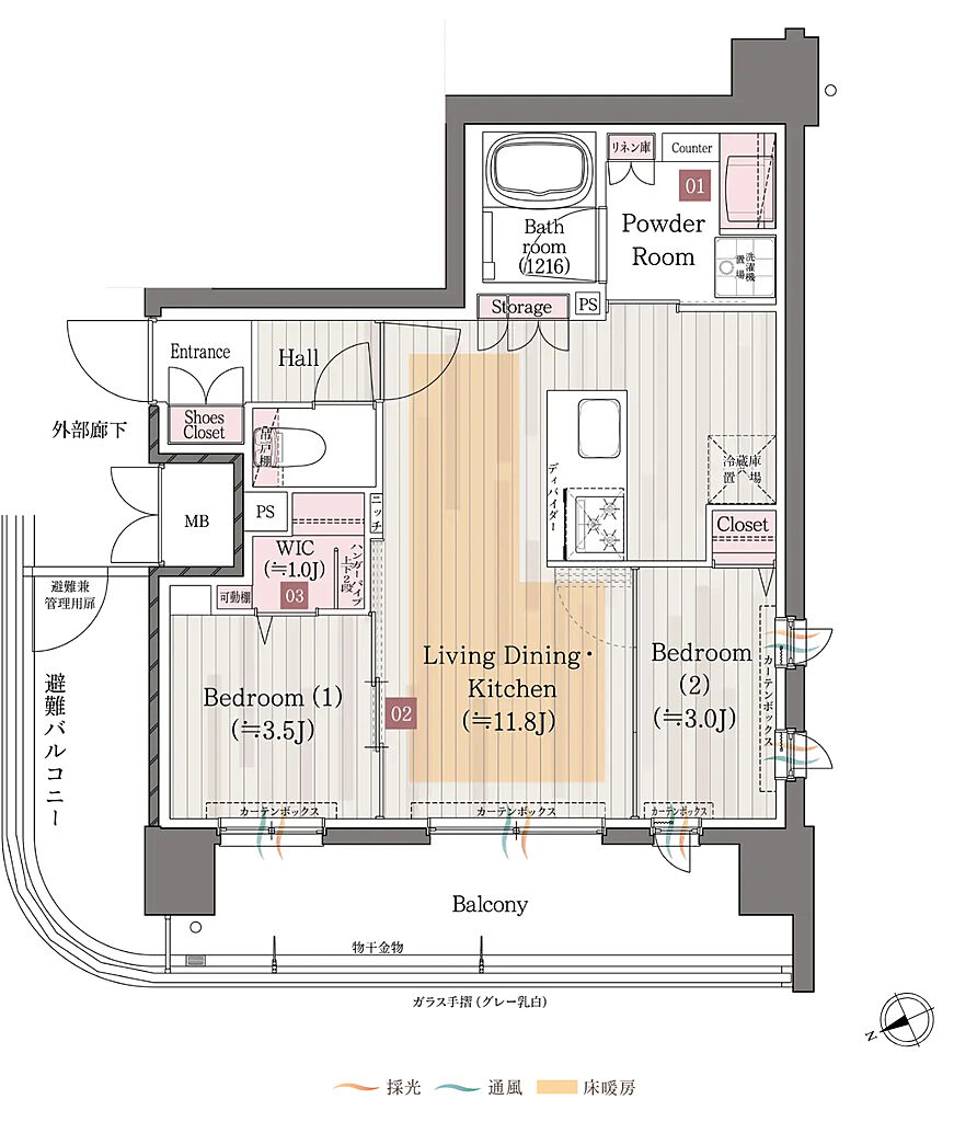 デュオヴェール仙台長町 間取り 【第1期3次以降】A
