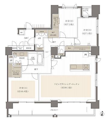 デュオヒルズ高取 間取り 【第2期1次以降】F