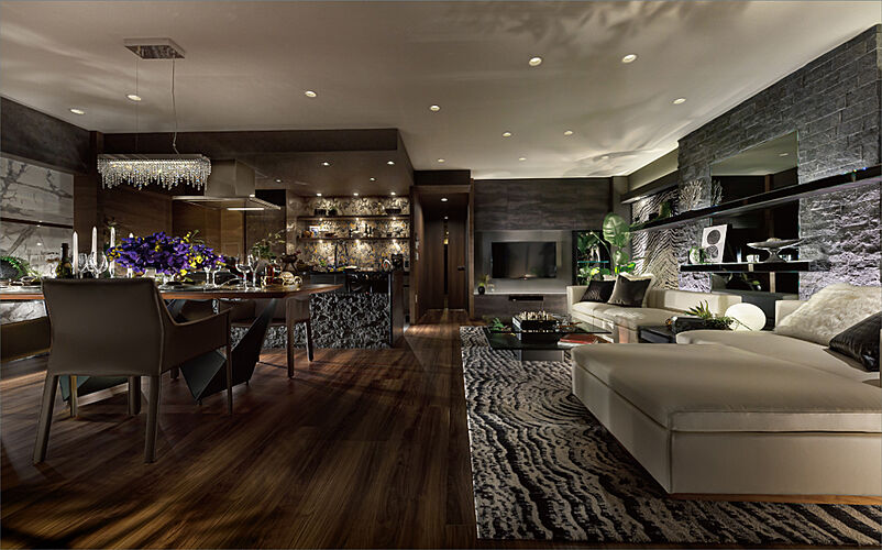 レーベン水戸ONE STATE TOWER リビング・ダイニング・キッチン（Eタイプ）