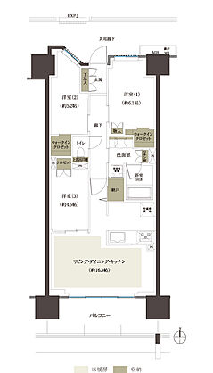 レーベン水戸ONE STATE TOWER 間取り G