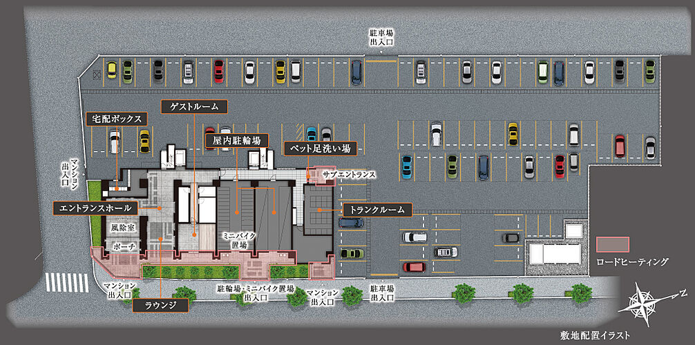 レーベン長岡古正寺NACREOUS 敷地配置イラスト