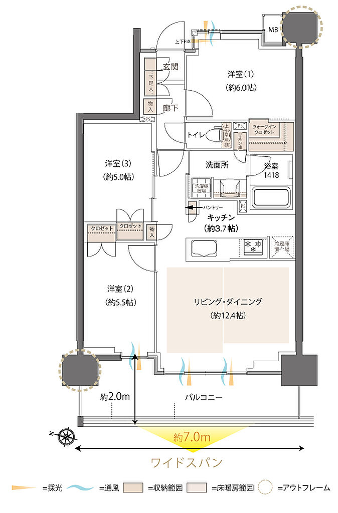 レーベン木町通THE MAISON 間取り B