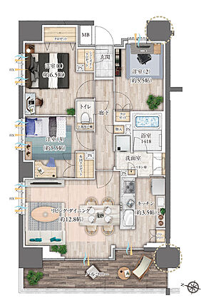 レーベン木町通THE MAISON 間取り A