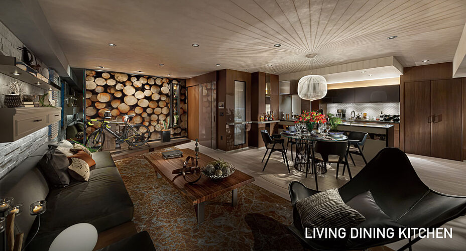 レーベン松山市駅ALBIO TOWER リビング・ダイニン・キッチン