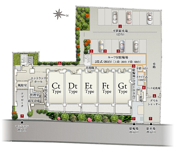 レーベン川越VANFORTIER 敷地配置イラスト