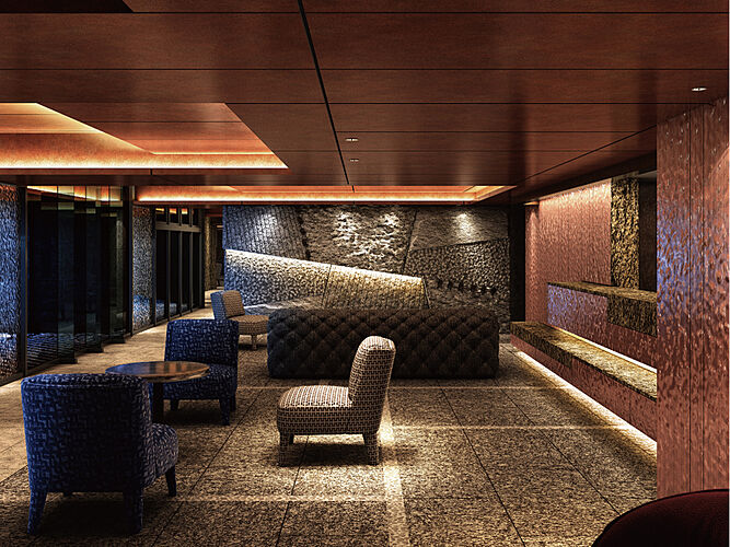 レーベン京都河原町五条 ONE SUITE ラウンジ完成予想CG