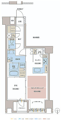 レーベン京都河原町五条 ONE SUITE 間取り M