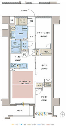 レーベン京都河原町五条 ONE SUITE 間取り D