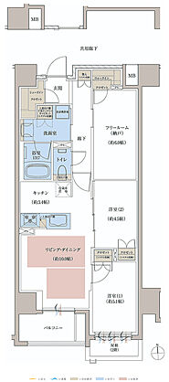 レーベン京都河原町五条 ONE SUITE 間取り E
