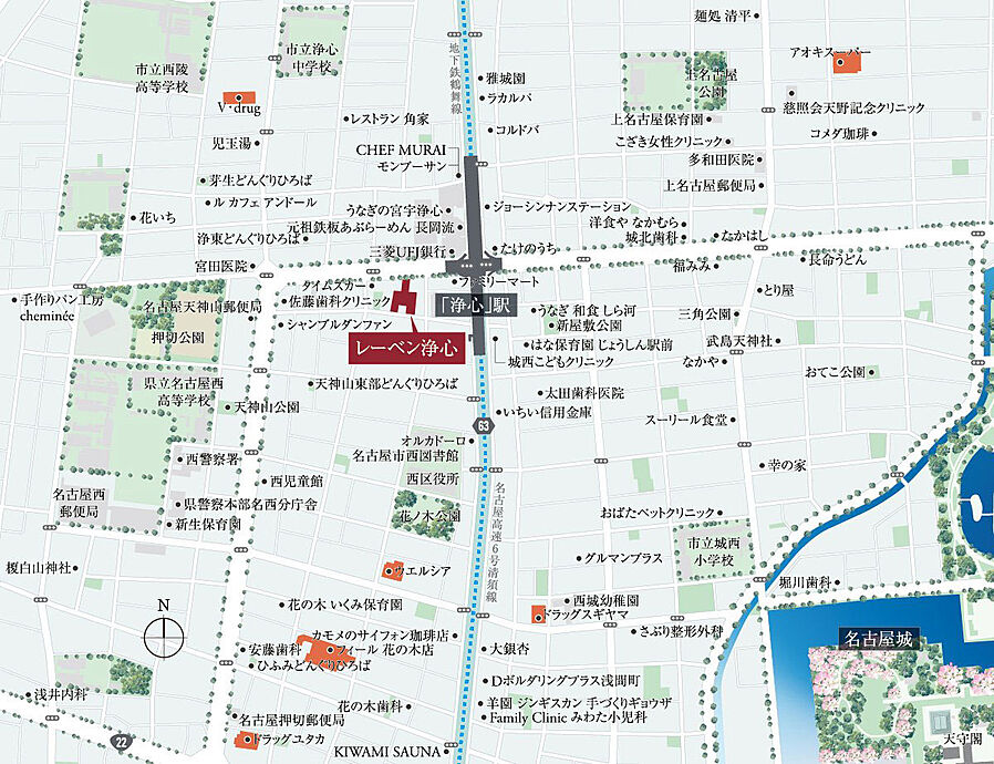 レーベン浄心：案内図