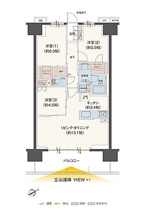 レーベン富山駅北VISIONISTA 間取り B