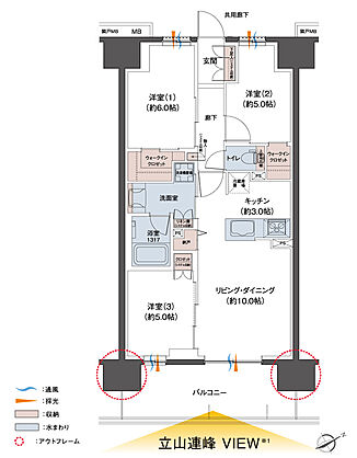 レーベン富山駅北VISIONISTA 間取り C