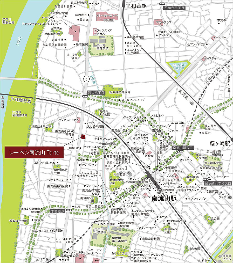 レーベン南流山 Torte：案内図