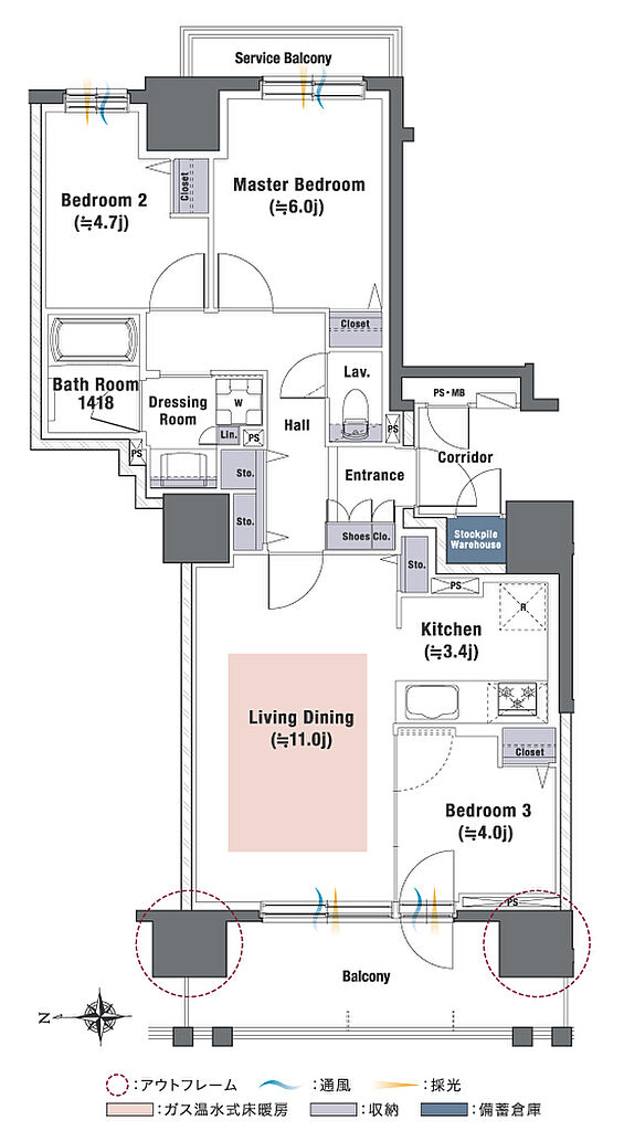 ファインレーベン札幌二十四軒 THE SEASON 間取り D