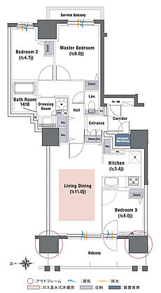 ファインレーベン札幌二十四軒 THE SEASON 間取り D