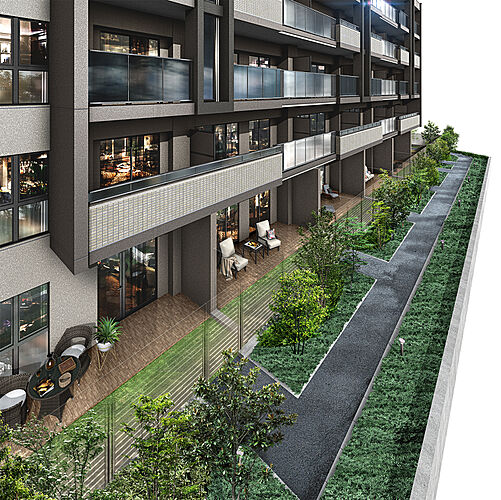 レーベン枚方岡南町 GRAN TERRACE 専用庭完成予想CG