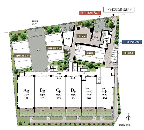 レーベン枚方岡南町 GRAN TERRACE 敷地配置図
