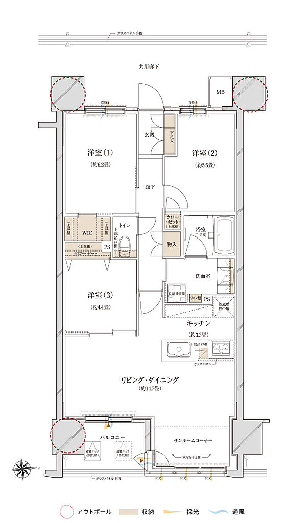 ウィザースレジデンス秋田ザ・タワー 間取り D