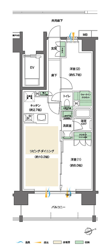 レーベン八乙女中央BLAS 間取り B