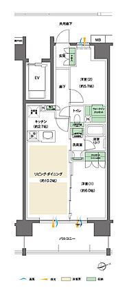 レーベン八乙女中央BLAS 間取り B