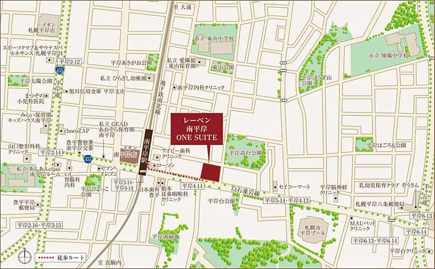 レーベン南平岸 ONE SUITE：案内図