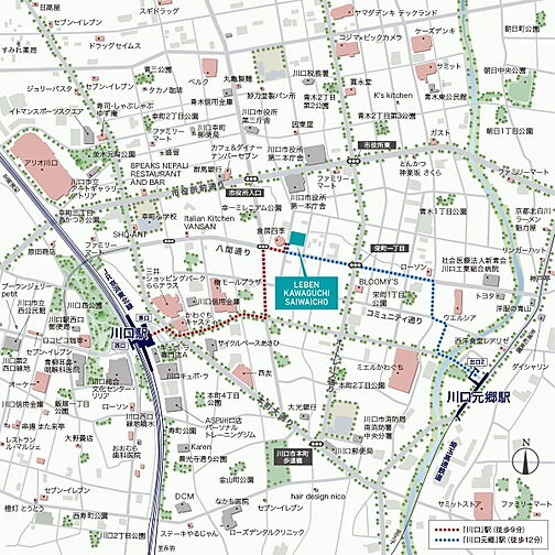 レーベン川口幸町 現地案内図