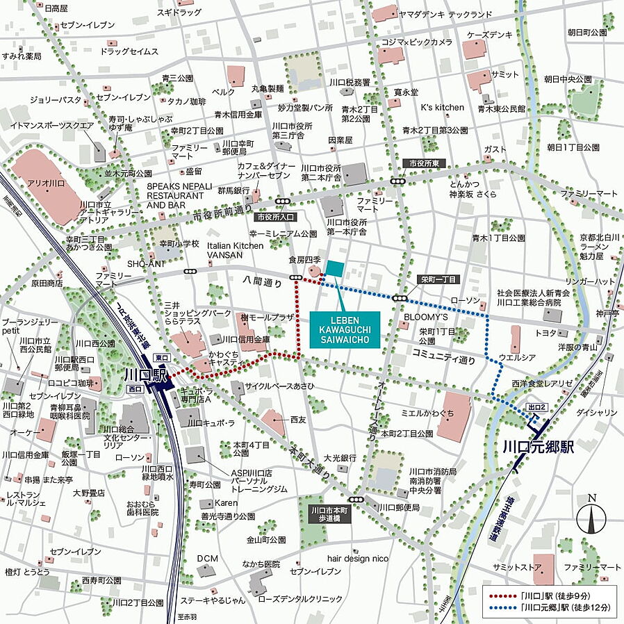 レーベン川口幸町：案内図