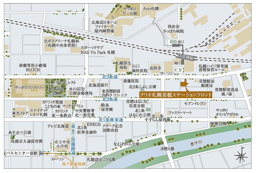 クリオ札幌苗穂ステーションフロント：案内図