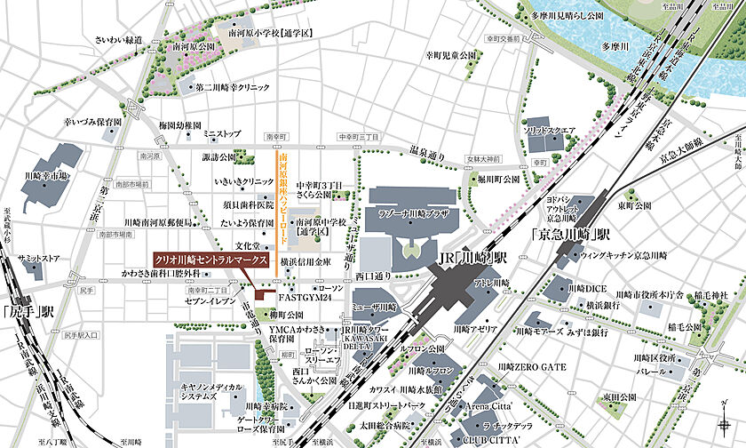 クリオ川崎セントラルマークス 現地案内図