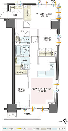 クリオ川崎セントラルマークス 間取り 【第2期2次】E1