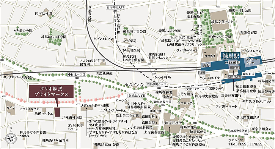 クリオ練馬ブライトマークス 現地案内図