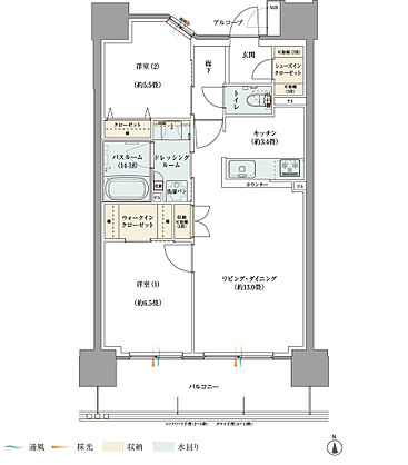 ザ サンズ熊本城公園 間取り J