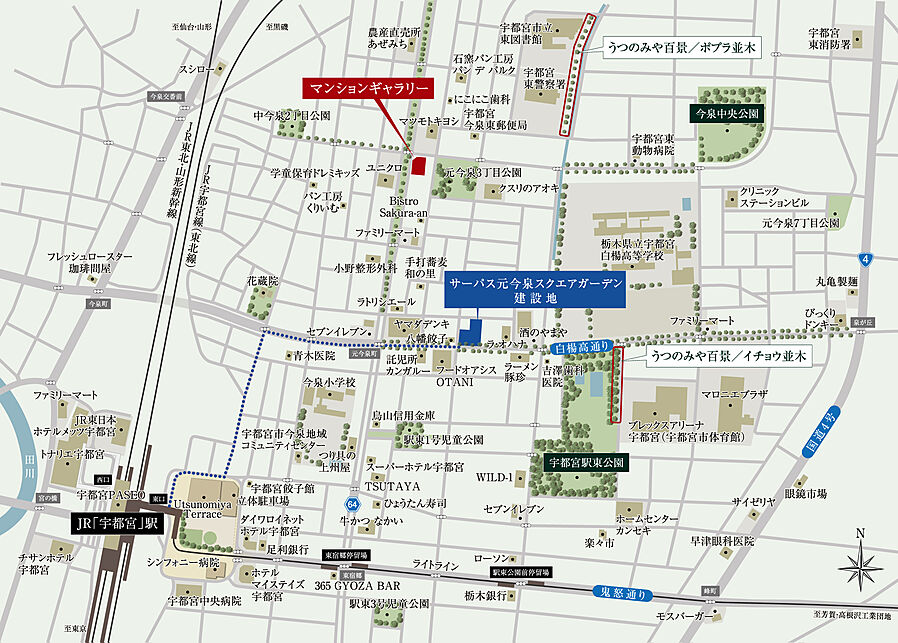 サーパス元今泉スクエアガーデン：モデルルーム地図