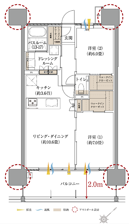 サーパス新水前寺駅前 間取り B【MENU2 PLAN】